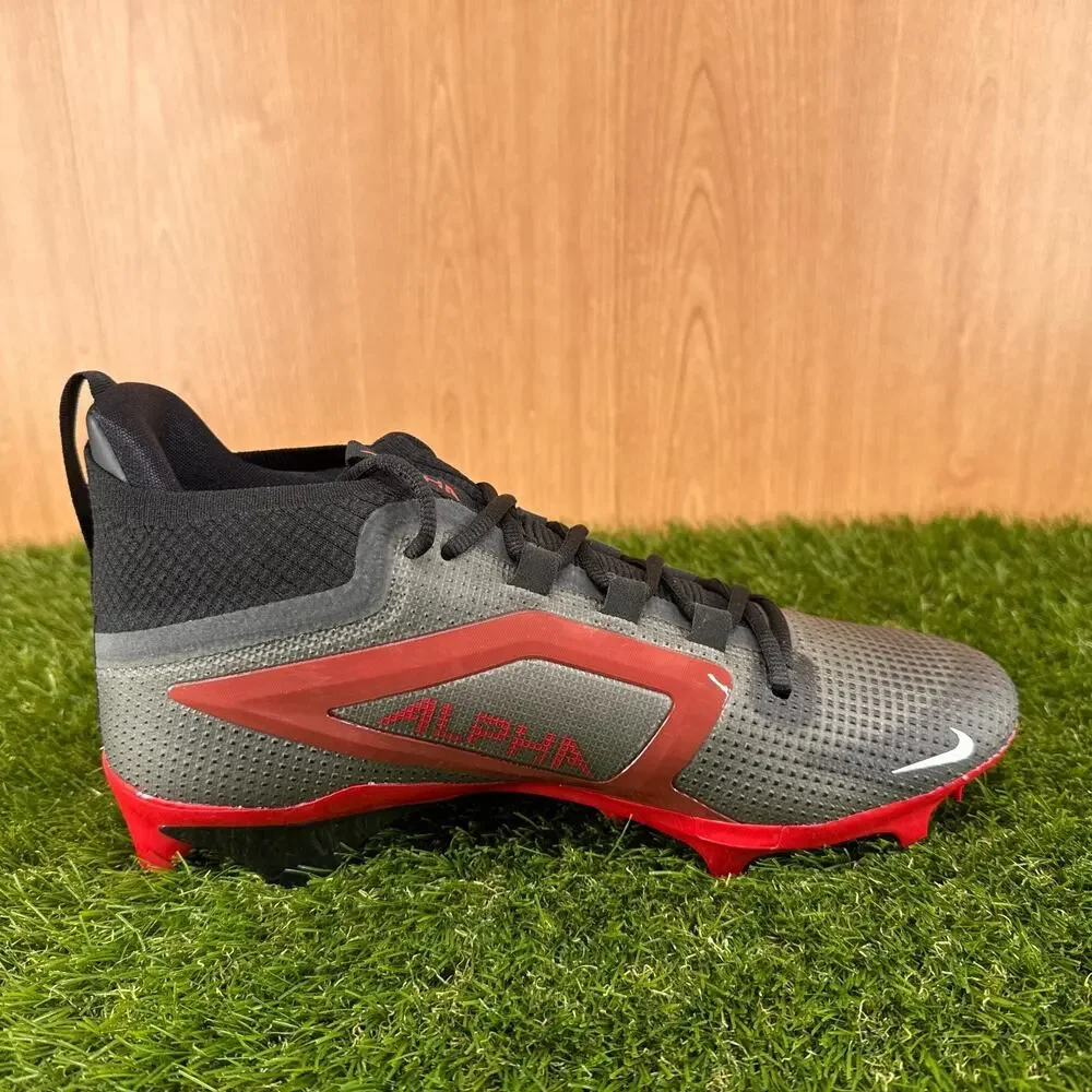 Nike Alpha Menace Elite 4 Black Red Football Cleats IB2501-005 Men's Size 11